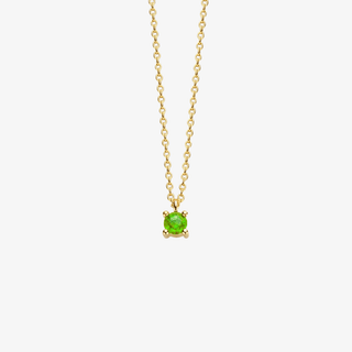 14K Gold Necklace with Birthstone August - Peridot - Royal Coster Diamonds