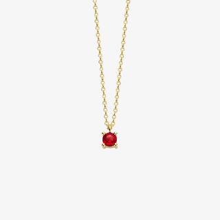 14K Gold Necklace with Birthstone July - Ruby - Royal Coster Diamonds