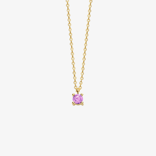 14K Gold Necklace with Birthstone June - Light Amethyst - Royal Coster Diamonds
