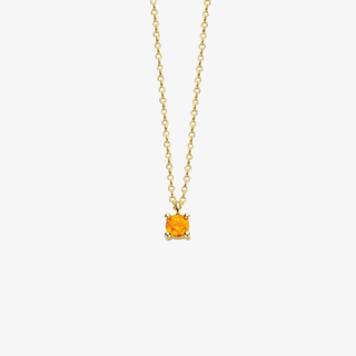 14K Gold Necklace with Birthstone November - Citrine - Royal Coster Diamonds