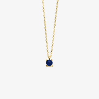 14K Gold Necklace with Birthstone September - Sapphire - Royal Coster Diamonds