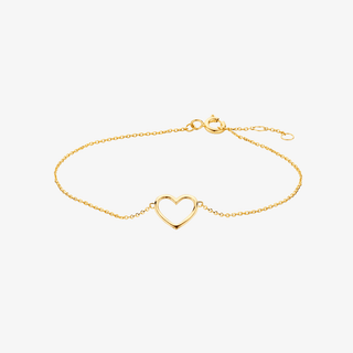 Gold bracelet - Heart - 9K yellow gold with heart charm - Royal Coster Diamonds