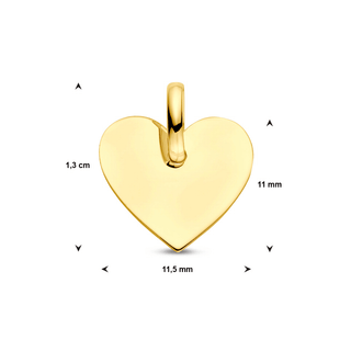 Gold pendant - Heart engraving - 9K yellow gold engraving pendant, 13 mm - Royal Coster Diamonds