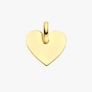 Gold pendant - Heart engraving - 9K yellow gold engraving pendant, 13 mm - Royal Coster Diamonds