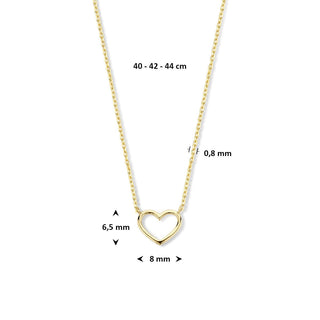 Gold necklace - Heart - 9K yellow gold with heart pendant - Royal Coster Diamonds