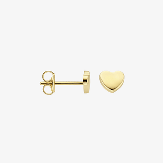 Gold earrings - Heart studs - 9K yellow gold heart stud earrings, 4 x 5 mm - Royal Coster Diamonds