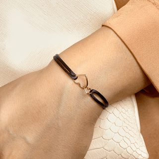 Gold bracelet - Satin hearts - 14K yellow gold with multiple satin hearts - Royal Coster Diamonds