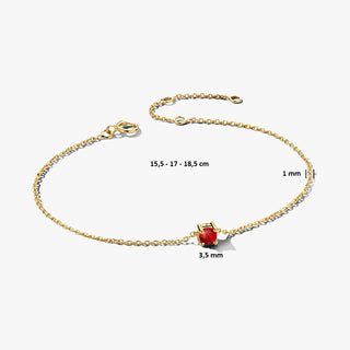 14K Gold Bracelet with Birthstone July - Ruby - Royal Coster Diamonds