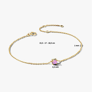 14K Gold Bracelet with Birthstone June - Light Amethyst - Royal Coster Diamonds