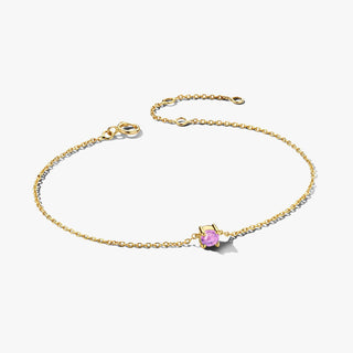 14K Gold Bracelet with Birthstone June - Light Amethyst - Royal Coster Diamonds