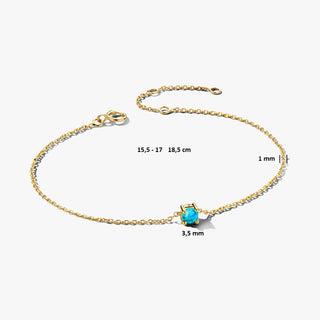 14K Gold Bracelet with Birthstone March - Aquamarine - Royal Coster Diamonds