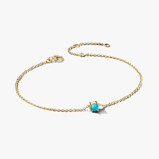 14K Gold Bracelet with Birthstone March - Aquamarine - Royal Coster Diamonds