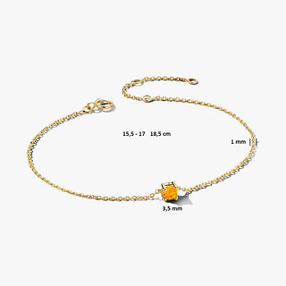 14K Gold Bracelet with Birthstone November - Citrine - Royal Coster Diamonds