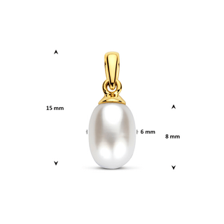 Gold pendant - Pearl - 9K yellow gold set with a freshwater pearl - Royal Coster Diamonds