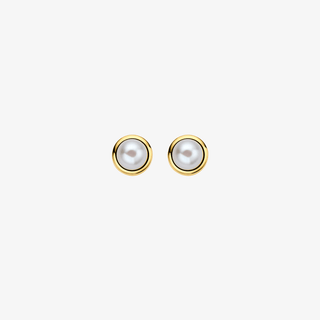 Gold earrings - Pearl studs - 9K yellow gold freshwater pearl stud earrings, 6 mm - Royal Coster Diamonds