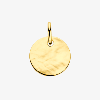 Gold pendant - Engraving - 14K yellow gold engraving pendant, 16 mm - Royal Coster Diamonds