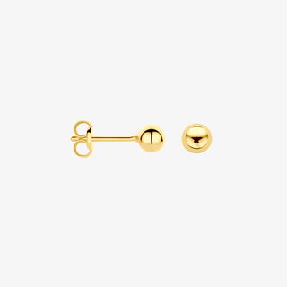 Gold earrings - Round studs - 9K yellow gold round stud earrings - Royal Coster Diamonds