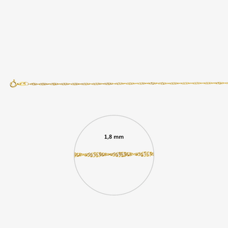 Gold necklace - Singapore chain - 9K yellow gold Singapore chain - Royal Coster Diamonds