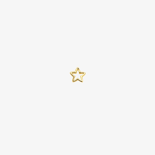 Gold earrings - Star piercing - 14K yellow gold star piercing, 3.5 x 3.5 mm - Royal Coster Diamonds