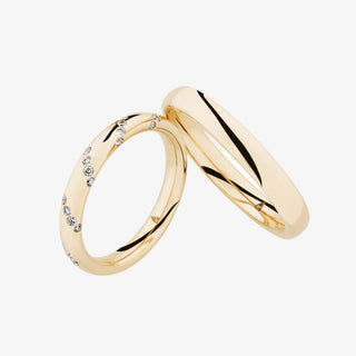 Christian Bauer 18K Gold Diamond Pave & Plain Wedding Ring - Royal Coster Diamonds