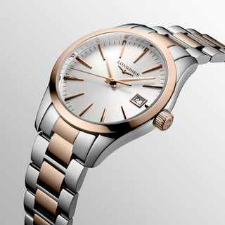 Conquest Classic Quartz 34mm Sunray Silver Dial - Royal Coster Diamonds