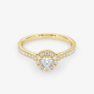 Embellished Halo 0.25 Carat Brilliant Cut Diamond 18K Gold Ring - Royal Coster Diamonds