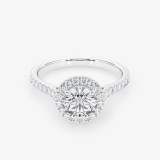 Embellished Halo 0.70 Carat Brilliant Cut Diamond 18K Gold Ring - Royal Coster Diamonds