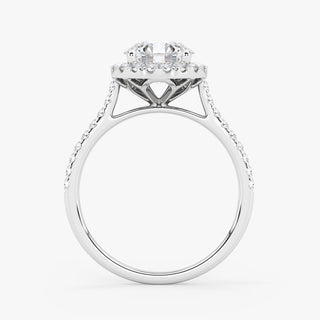 Embellished Halo 1.50 Carat Brilliant Cut Diamond 18K Gold Ring - Royal Coster Diamonds