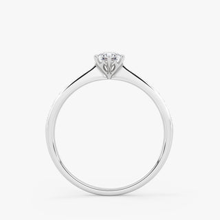 Embellished Solitaire 0.25 Carat Brilliant Cut Diamond 18K Gold Ring - Royal Coster Diamonds