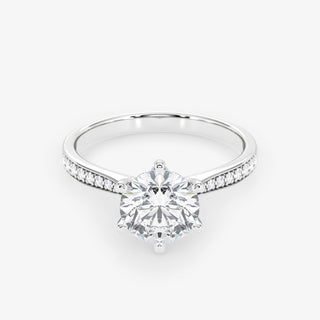 Embellished Solitaire 1.50 Carat Brilliant Cut Diamond 18K Gold Ring - Royal Coster Diamonds
