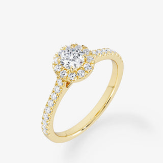 Embellished Halo 0.25 Carat Brilliant Cut Diamond 18K Gold Ring - Royal Coster Diamonds